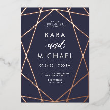 ミニマリストモダンバラ金ゴールドオンダークブルー |結婚