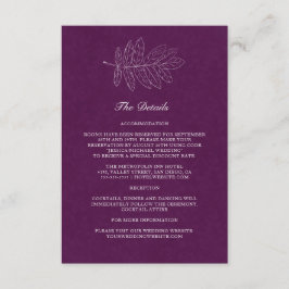 ミニマリストモダンパープル結婚ボタニカル詳細 エンクロージャーカード