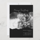 ミニマリストモダンフォトクリスマスカード 招待状 (正面)