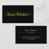 ミニマリストモダンブラックイエローフォトグラファー 名刺 (正面/裏面)