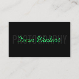 ミニマリストモダンブラックグリーン写真家 名刺