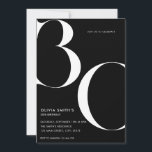 ミニマリストモダンブラックシック30th誕生日 招待状<br><div class="desc">ミニマリストブラックモダンシック30th誕生日招待状</div>