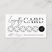 ミニマリストモダンブラックスクリプトロゴCookieベーカリー ロイヤリティカード (正面)