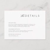 ミニマリストモダンブラック | ホワイト結婚詳細 エンクロージャーカード (正面)