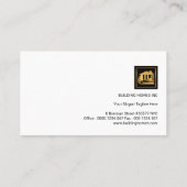 ミニマリストモダンプロフェッショナル金ゴールドホームアイコン 名刺 (裏面)