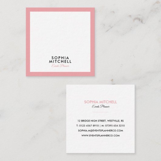 ミニマリストモダンプロフェッショナル スクエア名刺 (正面/裏面)