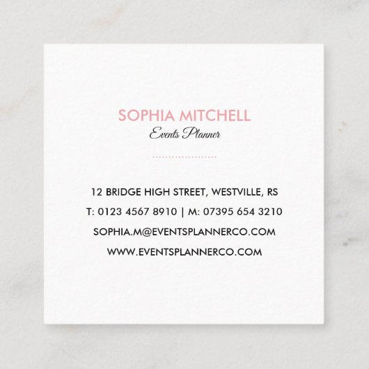 ミニマリストモダンプロフェッショナル スクエア名刺 (裏面)