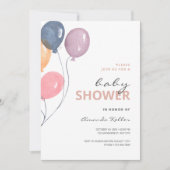 ミニマリストモダンベビーシャワー招待状 招待状 (正面)