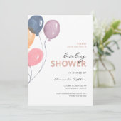 ミニマリストモダンベビーシャワー招待状 招待状 (スタンド正面)
