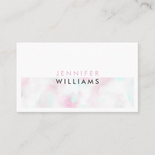 ミニマリストモダンホログラフィックホワイト 名刺 (正面)