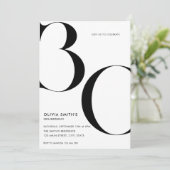 ミニマリストモダンホワイトシック30th誕生日 招待状 (スタンド正面)