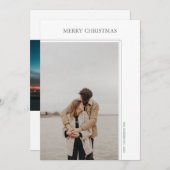 ミニマリストモダンホワイトフォトホリデーカード シーズンカード (正面/裏面)