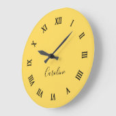 ミニマリストモダンマスタード黄 ラージ壁時計 (傾斜)