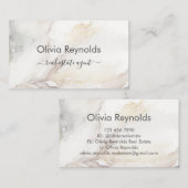 ミニマリストモダンマーブルテクスチャニュートラル 名刺 (正面/裏面)