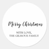 ミニマリストモダンメリークリスマスギフト ラウンドシール (正面)