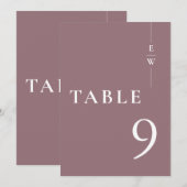 ミニマリストモダンモノグラムテーブル番号 招待状 (正面/裏面)
