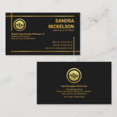 ミニマリストモダン金ゴールドフォトフレームスタートアップ所有者 名刺 (正面/裏面)