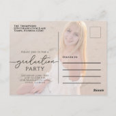 ミニマリストモダン院生シンプル金ゴールド写真 ポストカード (裏面)