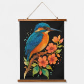 ミニマリストモノクロボタニカルブランチ写真 吊り下げ型タペストリー (正面)