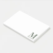 ミニマリストモノグラムのセージグリーンイニシャル名 ポストイット (アングル)