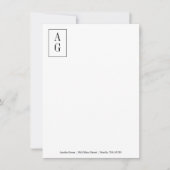ミニマリストモノグラムイニシャルアドレスプロフェッショナル ノートカード (正面)
