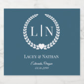 ミニマリストモノグラムイニシャル スパークリングワインラベル (シングルラベル)