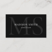 ミニマリストモノグラムイニシャルQRコードプロフェッショナル 名刺 (正面)