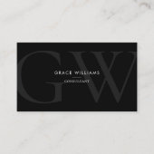 ミニマリストモノグラムイニシャルQRコードプロフェッショナル 名刺 (正面)