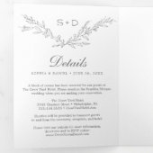 ミニマリストモノグラムオールインワン結婚式招待状 三つ折り招待状 (内部最初)