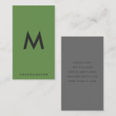 ミニマリストモノグラムグレーグリーン 名刺 (正面/裏面)