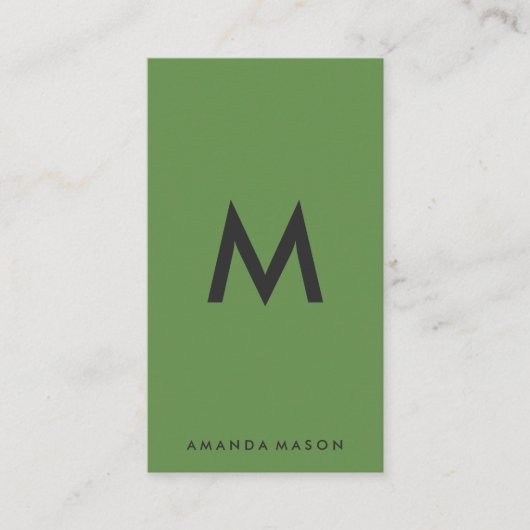 ミニマリストモノグラムグレーグリーン 名刺 (正面)