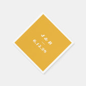 ミニマリストモノグラムサマーイエロー結婚ズカスタム スタンダードカクテルナプキン (角)