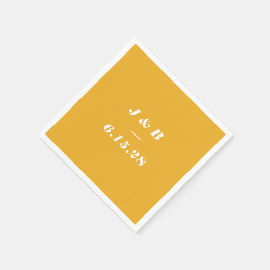 ミニマリストモノグラムサマーイエロー結婚ズカスタム スタンダードカクテルナプキン (角)