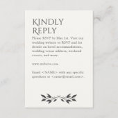 ミニマリストモノグラムストライプのソフトホワイト 出欠カード (正面)