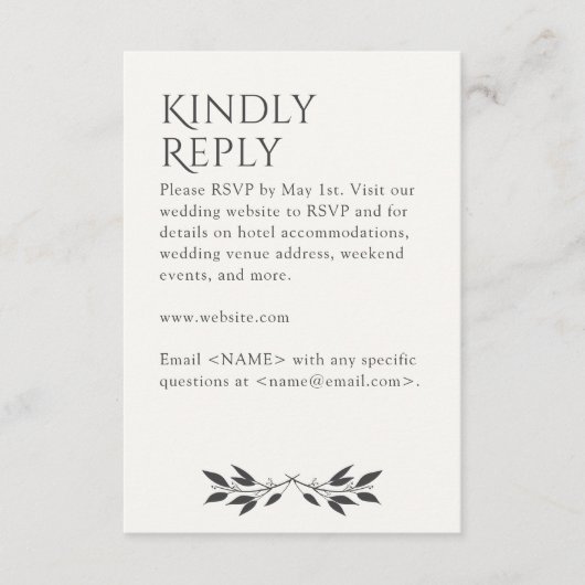 ミニマリストモノグラムストライプのソフトホワイト 出欠カード (正面)