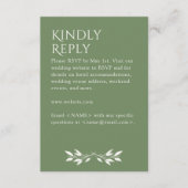 ミニマリストモノグラムストライプのミュート緑 出欠カード (正面)