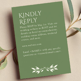 ミニマリストモノグラムストライプのミュート緑 出欠カード