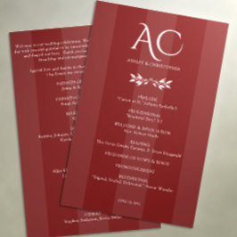 ミニマリストモノグラムストライプのローズウッドレッド結婚ズ プログラム