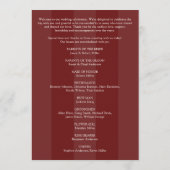 ミニマリストモノグラムストライプのローズウッドレッド結婚ズ プログラム (裏面)