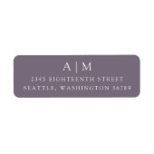 ミニマリストモノグラムダスティパープル差出人住所 ラベル (正面)