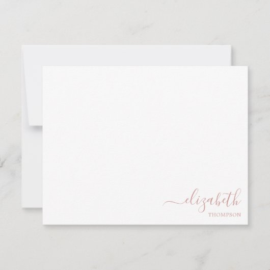 ミニマリストモノグラムバラマウヴシンプル ノートカード (正面)