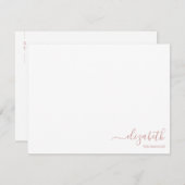 ミニマリストモノグラムバラマウヴシンプル ノートカード (正面/裏面)