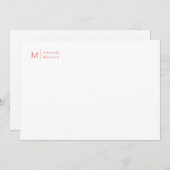 ミニマリストモノグラムバラレッド対応カード ノートカード (正面/裏面)