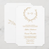 ミニマリストモノグラムフォーマル結婚式招待状 招待状 (正面/裏面)