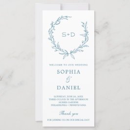 ミニマリストモノグラムフォーマル結婚式 プログラム