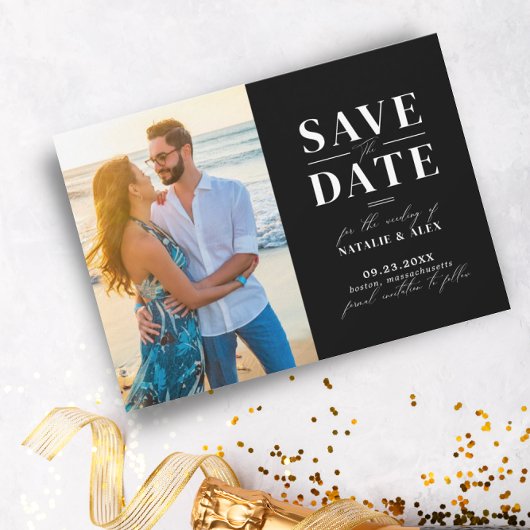 ミニマリストモノグラムブラックウェブサイトQRコード写真 セーブザデート