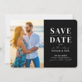 ミニマリストモノグラムブラックウェブサイトQRコード写真 セーブザデート (正面)