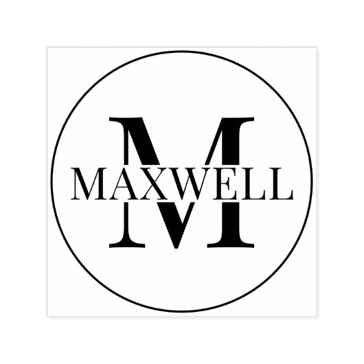 ミニマリストモノグラムブラックグレーカスタム セルフインキングスタンプ (デザイン)