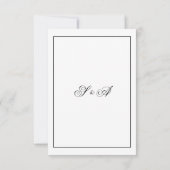 ミニマリストモノグラムブラック&ホワイトウェディングRSVP 出欠カード (裏面)