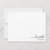 ミニマリストモノグラムブラック&ホワイトシンプル ノートカード (正面)